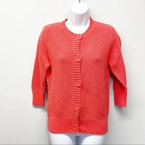 LL Bean Chunky Knit Button Cardigan OJBU1 Small